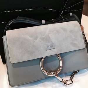 Chole Faye Small Shoulder Bag Gray Color